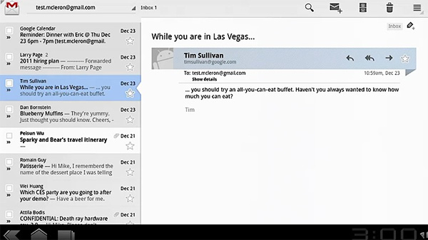 Google Android 3.0 Honeycomb:   UI