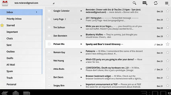 Google Android 3.0 Honeycomb:   UI
