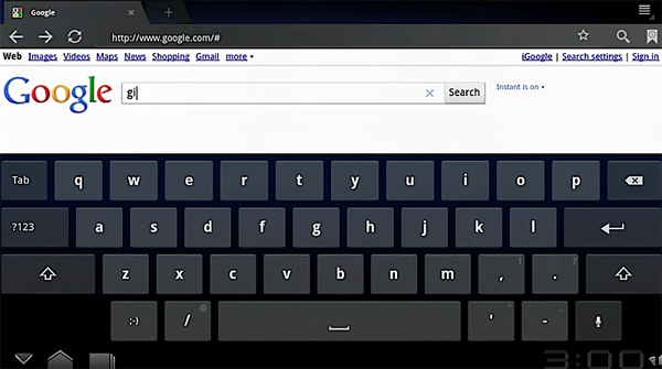 Google Android 3.0 Honeycomb:   UI