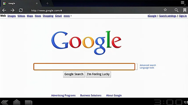 Google Android 3.0 Honeycomb:   UI