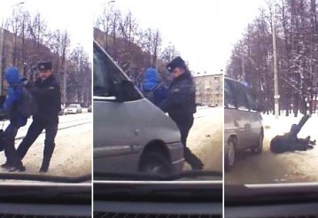 Видеофакт. В Витебске на "зебре" милиционер выхватил ребенка из-под Peugeot: сбили его самого