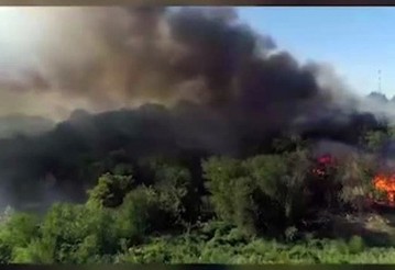 Пожар в Ростове-на-Дону сняли с воздуха